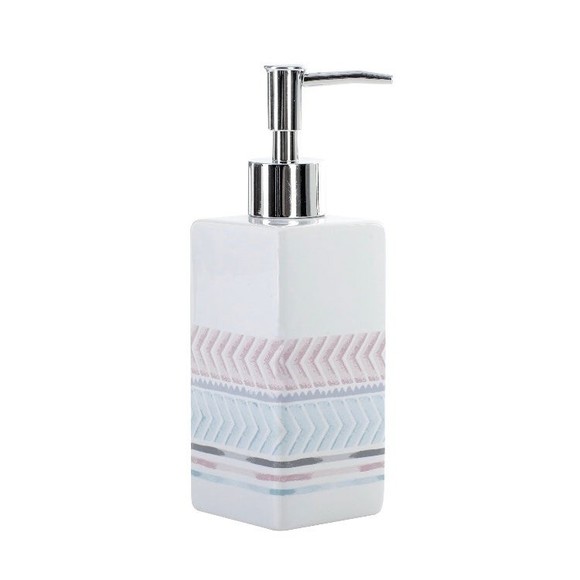 17-Piece Boho Border Polyester/Ceramic Bathroom Accessory Set, Multico - Picture 4 of 11